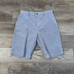 Brooks Brothers Boys 20 Blue White Seersucker Shorts Preppy Summer